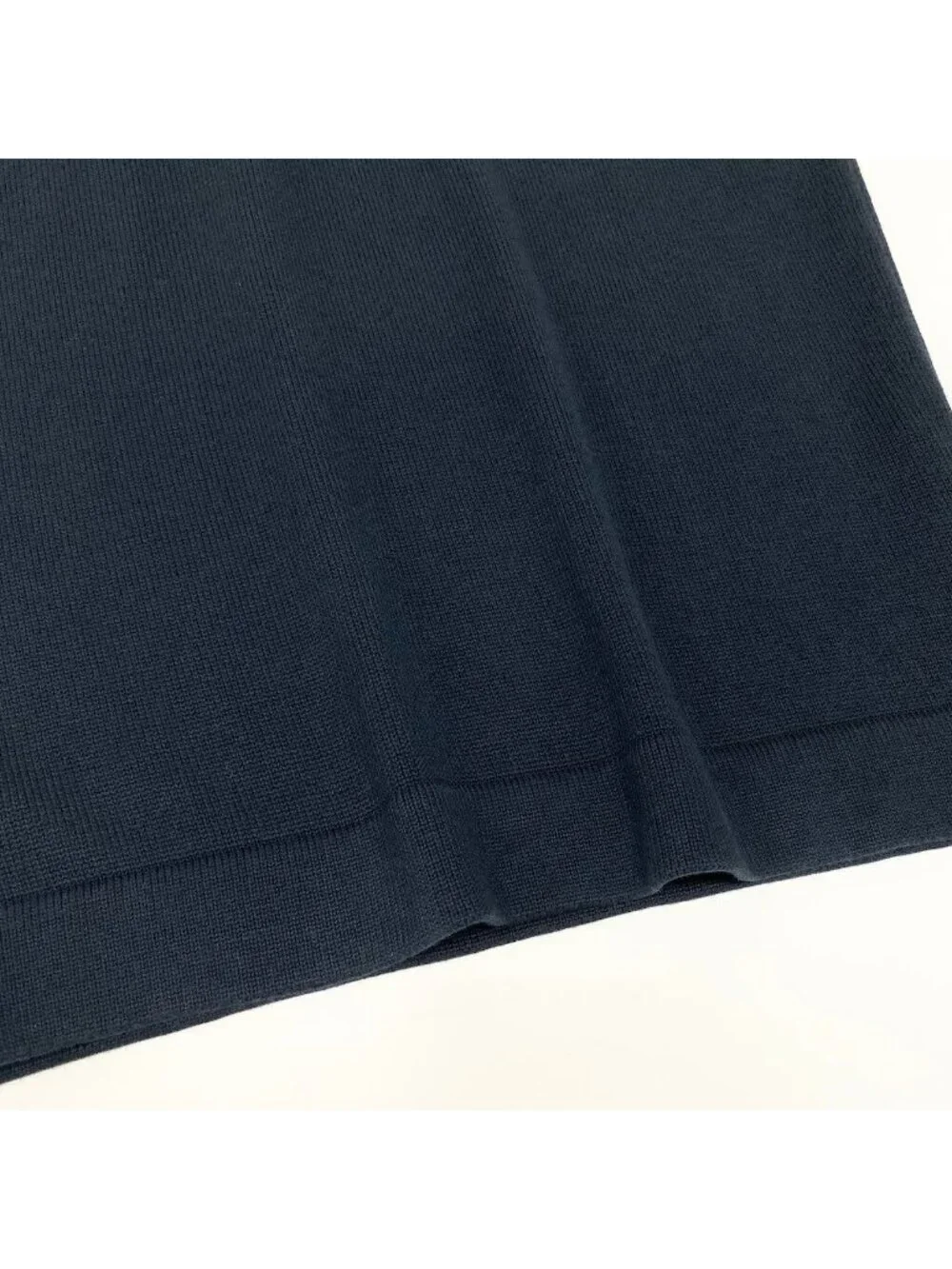 Chanel Vintage Knit Skirt Pencil Knee-Length Navy Cotton
